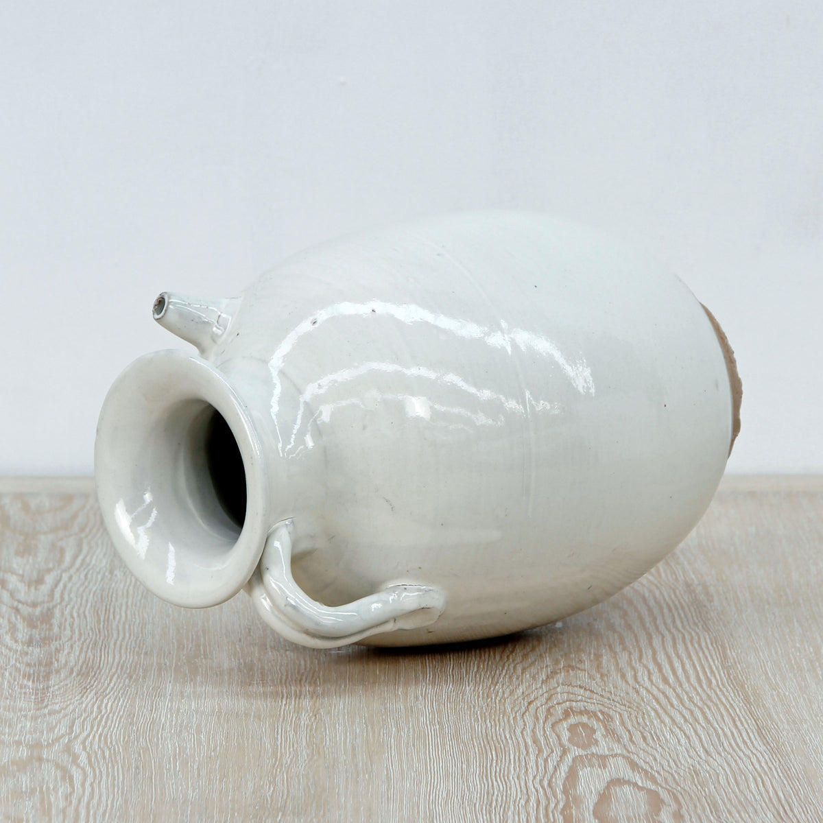 12" Off White Ceramic Pitcher Unglazed Base