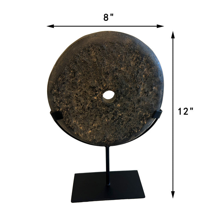 Approx.12" High Lava Stone Disk with Iron Stand image 3
