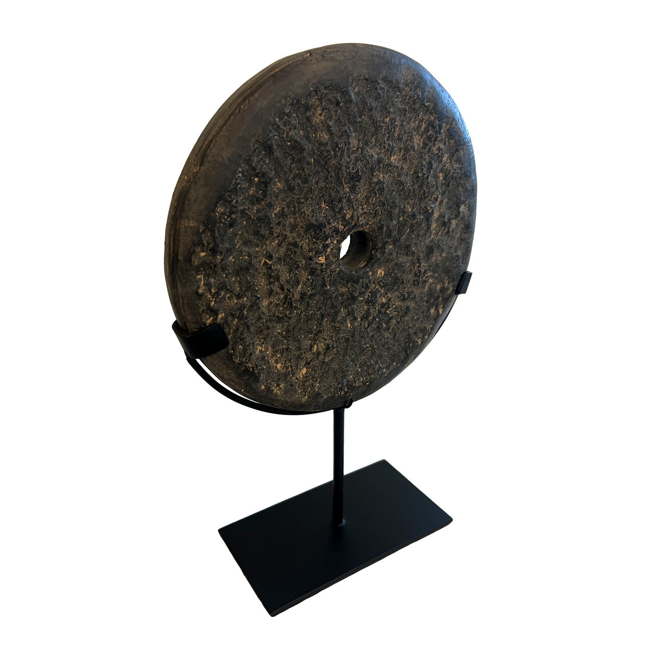 Lava Stone Disk with Iron Stand