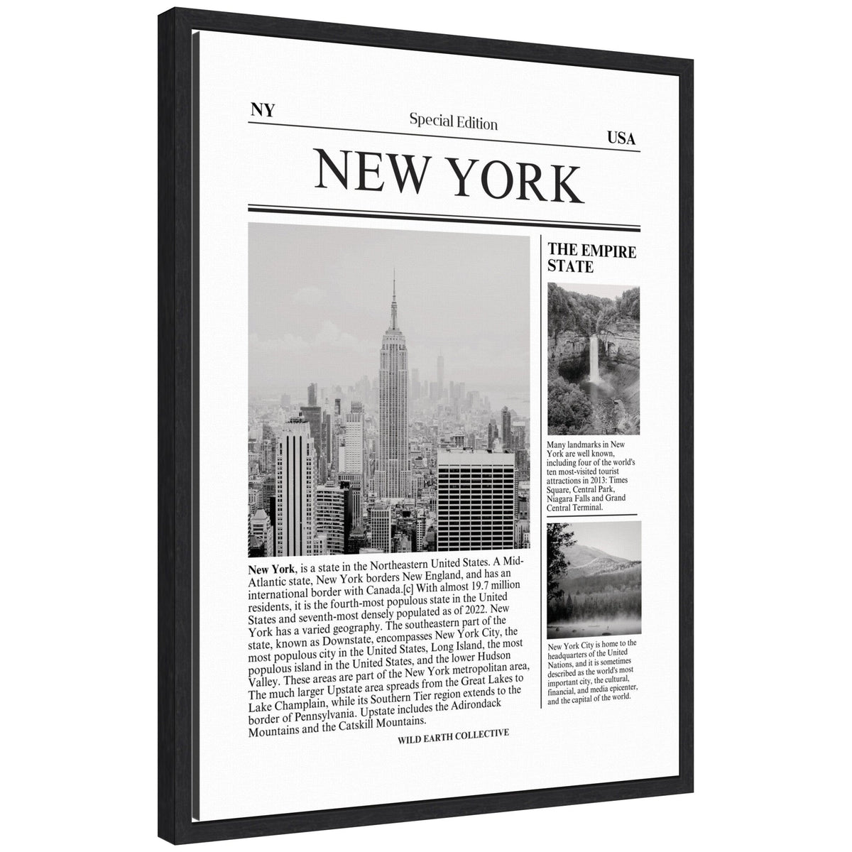 New York Article by Megan Ryan Framed Canvas Wall Art Print
