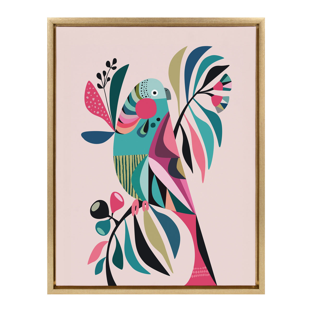Sylvie Parakeet Framed Canvas by Rachel Lee of My Dream Wall