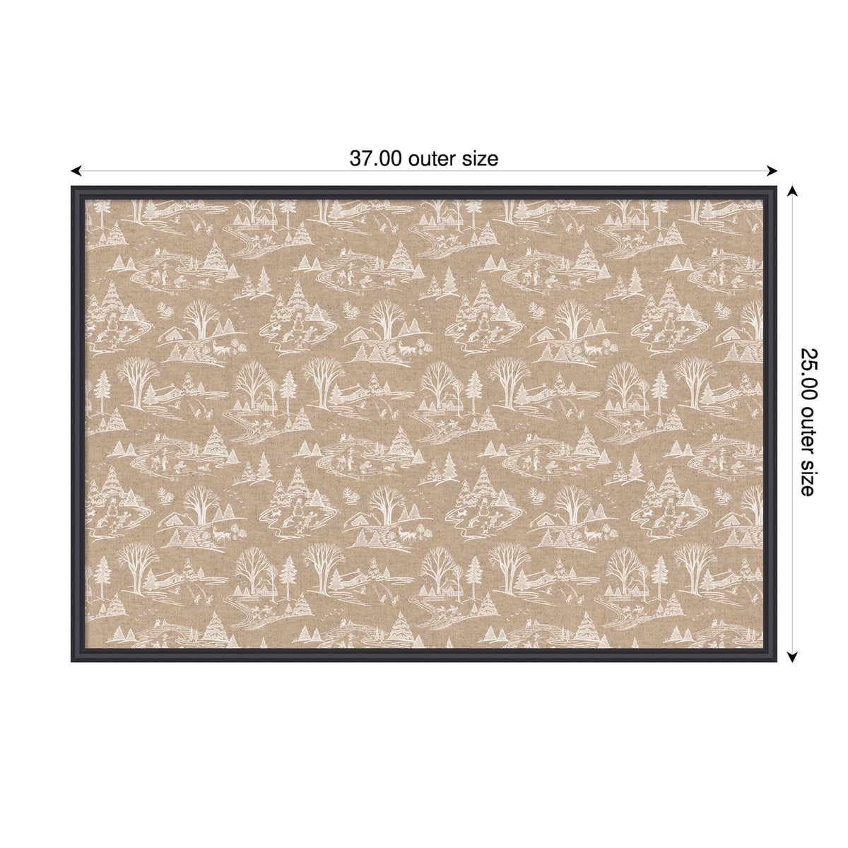 Framed Fabric Magnetic Board Wonderland White Toile Wall Organization