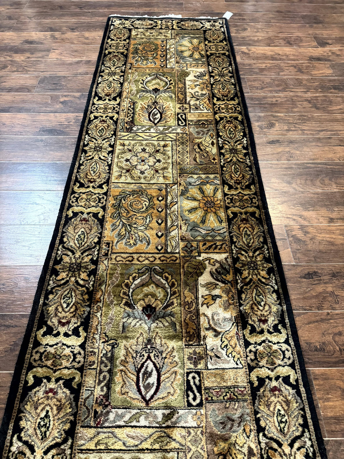 Indian Runner Rug 3x14, Panel Design, Oriental Carpet for Hallway - Jewel Rugs, view 3