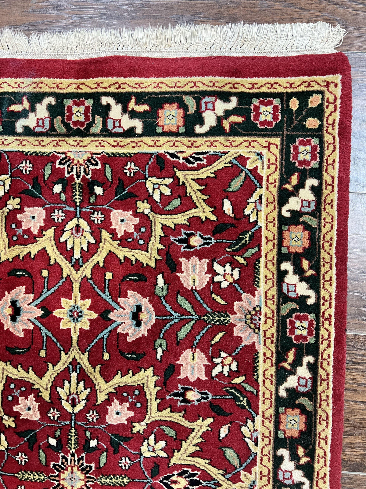 Indo Persian Runner Rug 2.6 x 10, Floral Hand Knotted Wool Hallway Rug, Red - Jewel Rugs, view 7