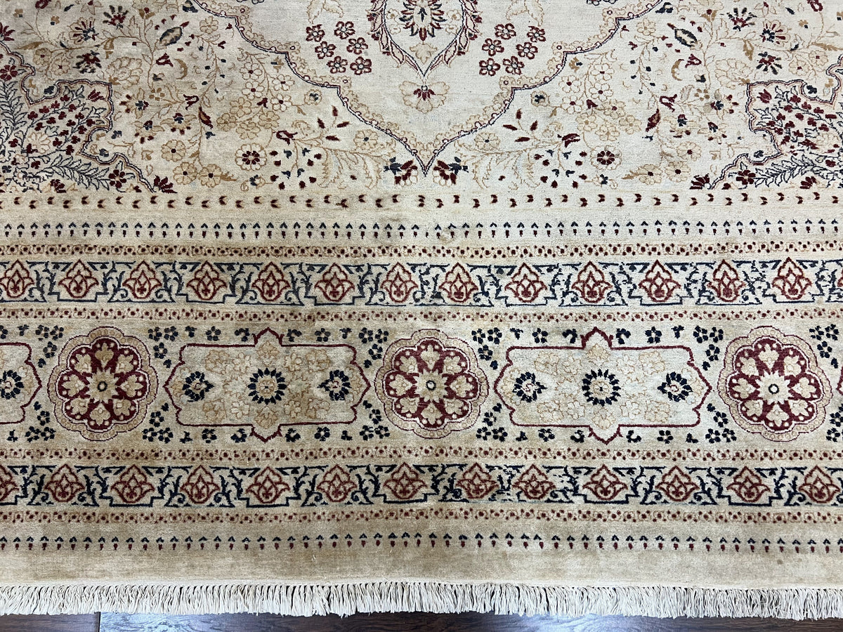Pak Persian Rug 9x11, Very Fine Hand Knotted Oriental Carpet, Haji Jalili Design, Ivory/Cream, Wool Handmade Room Sized Rug 9 x 11 ft, Nice - Jewel Rugs, view 5