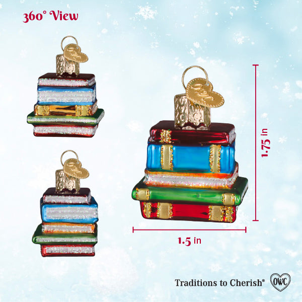 Mini Stack Of Books Ornament