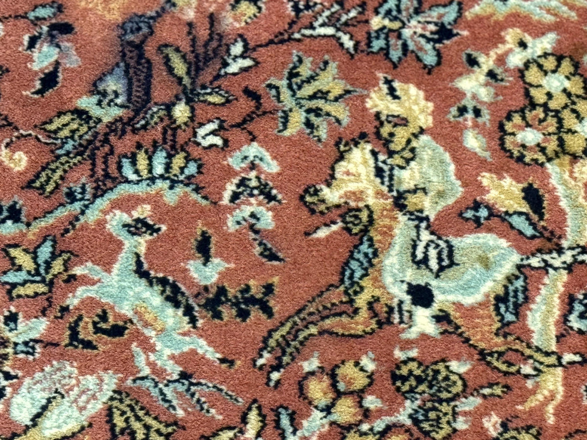 Persian Hunting Design Rug 4.7 x 6.5, Hunting Scene, Red-Orange, Wool, Belgian Power Loomed Carpet - Jewel Rugs, view 5
