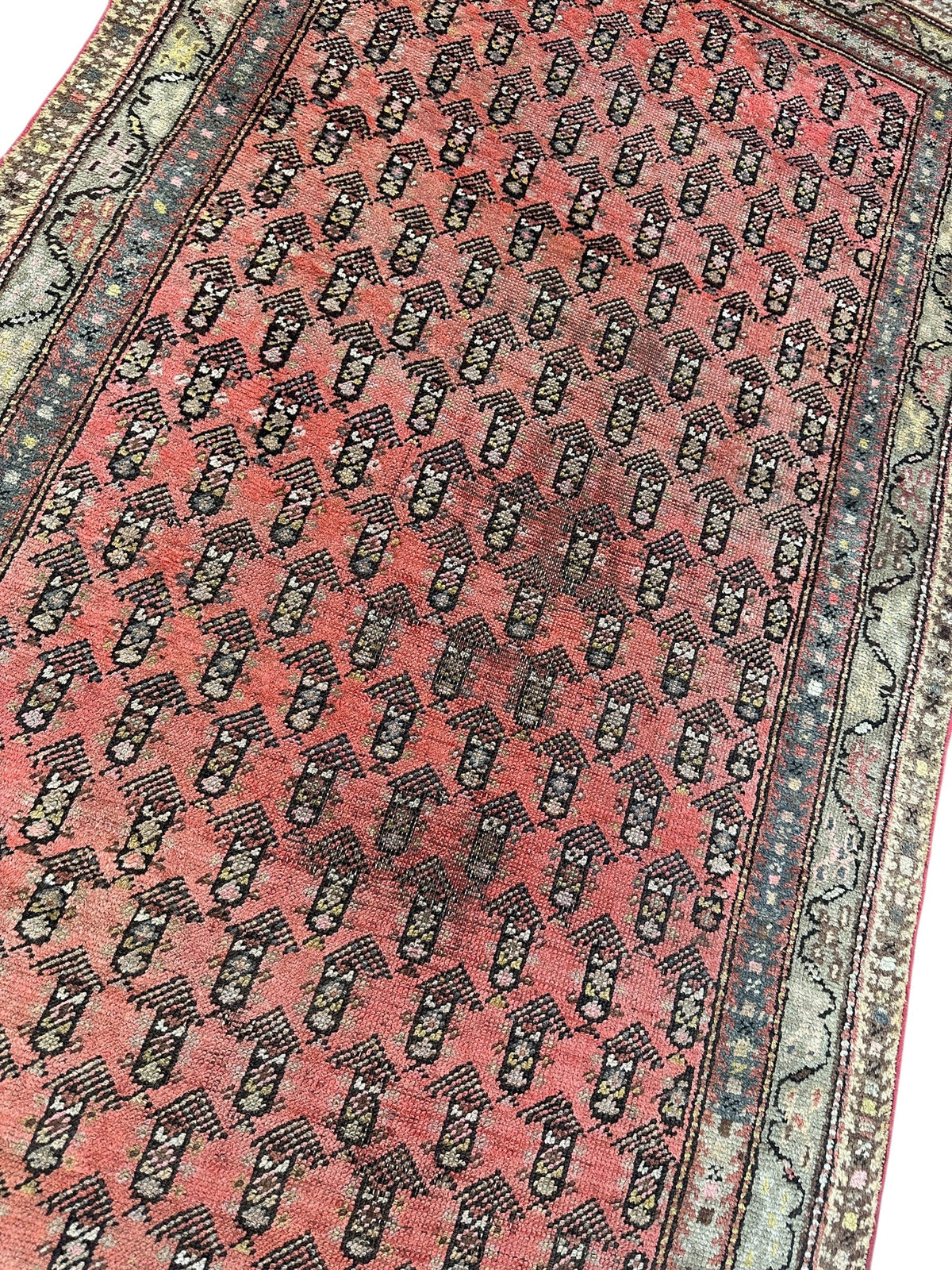 Antique Caucasian Runner 3x13 | Pink, Navy & Beige | Hand-Knotted Wool - Rugistan, view 5