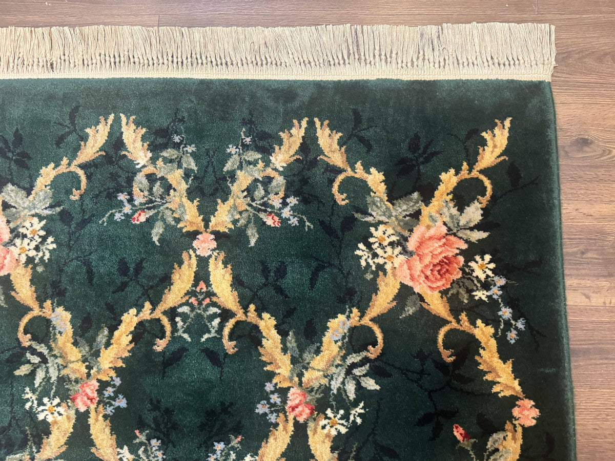 Karastan Garden of Eden Rug 4x6, Green Savonnerie 509/1733, Original Discontinued Vintage Karastan Carpet - Jewel Rugs, view 7