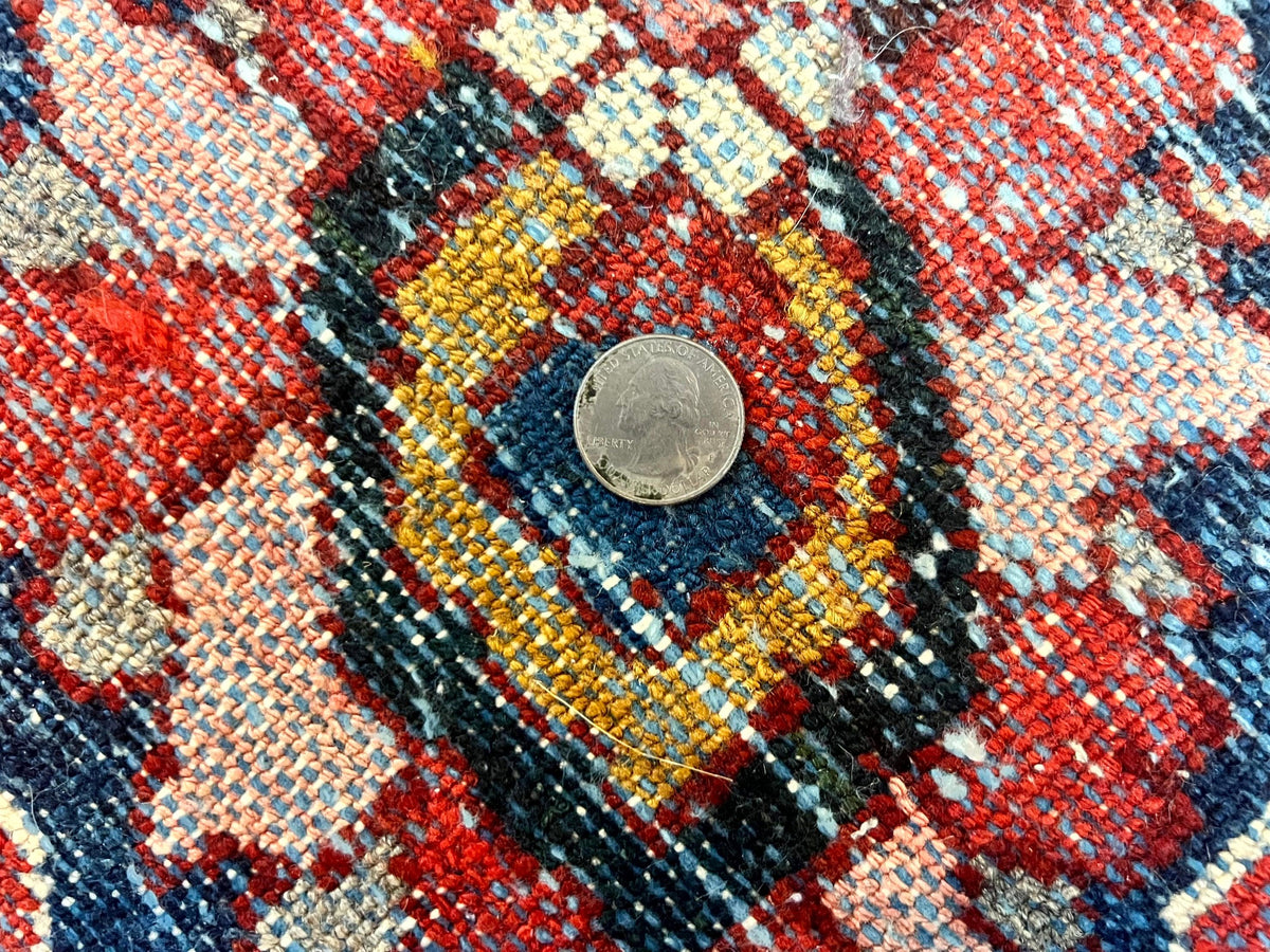 Large Persian Bakhtiari Rug 10x14, Rare Perisan Tribal Rug, Red Blue Ivory Multicolor, Hand Knotted, Semi Antique Carpet - Jewel Rugs, view 12