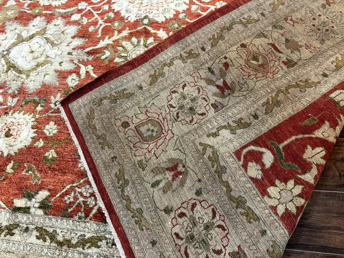 Pakistani Peshawar Rug 10x13, Burnt Orange, Large Handmade Wool Carpet - Jewel Rugs, view 11