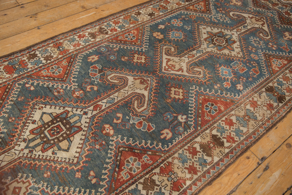 4x14 Vintage Distressed Hamadan Rug Runner