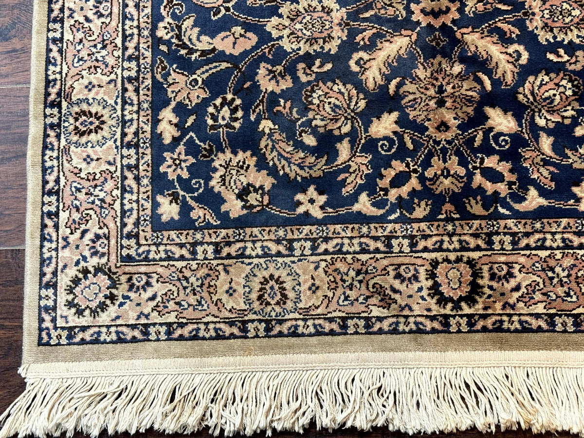 Vintage Art Silk Rug 3x4, Traditional Oriental Persian Design Rug, Belgium Power Loomed Rug, Navy Blue - Jewel Rugs, view 9