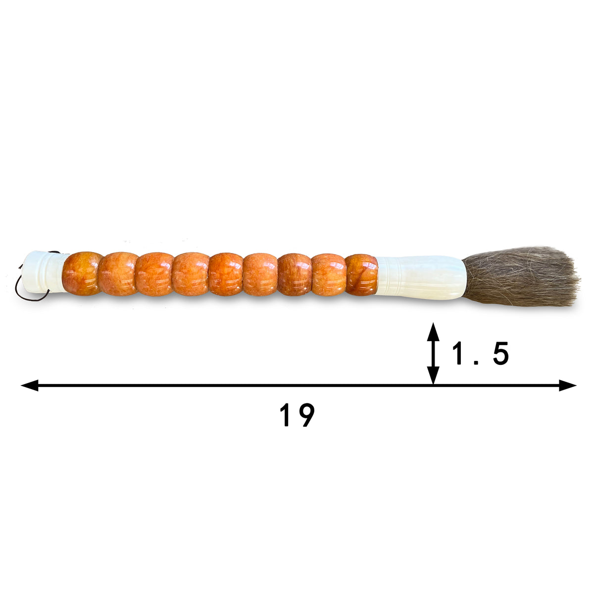 Calligraphy Brush with drum-shaped yellow Marble