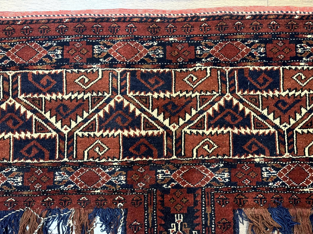 Antique Afghan Beshir Tent Header Textile Rug, Tribal Collectible, Wool - Jewel Rugs, view 6