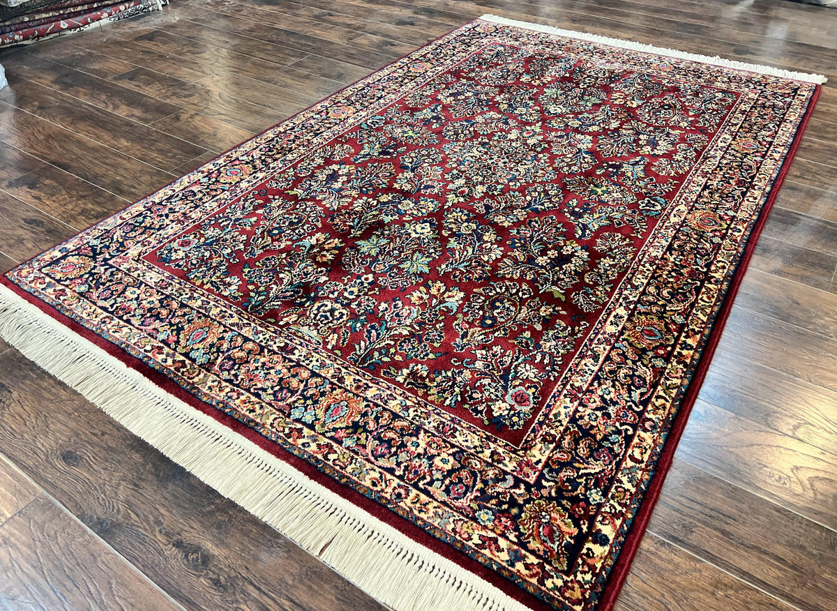 Karastan Rug 5.9 x 9 Red Sarouk Rug #785, Karastan Wool Rug, Karastan Carpet, Original 700 Series Vintage Karastan Oriental Rug Discontinued - Jewel Rugs, view 3