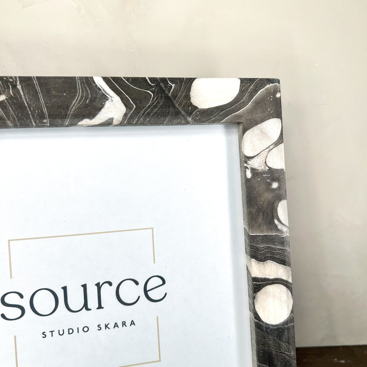 Neue Hand Marbled Wood Picture Frame - Black & White (8x8) - Source by Studio Skara, view 4