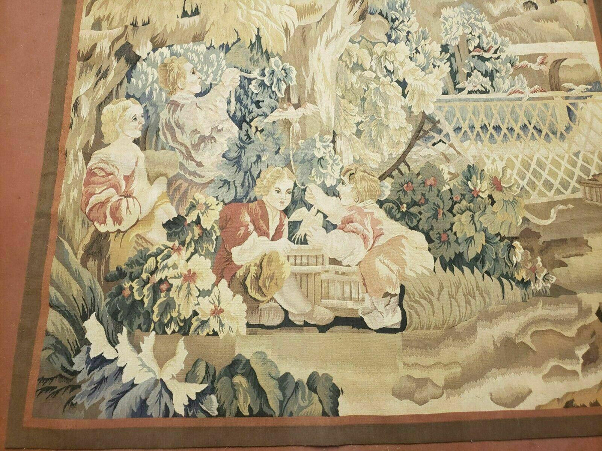 4' X 6' Tapestry French Design Handmade Aubusson Weave Nature One Of A Kind - Jewel Rugs, view 7