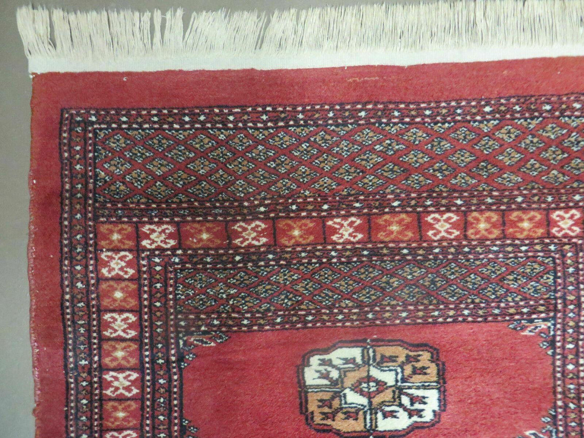 2' 8" X 10' Vintage Handmade Bokhara Turkoman Pakistani Wool Runner Rug Nice - Jewel Rugs, view 6