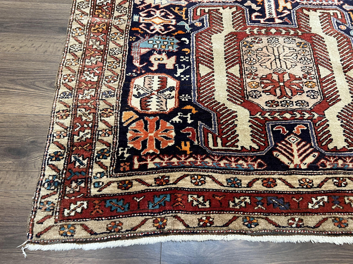 Persian Ardabil Wide Runner Rug 4x10 - Geometric Medallions & Animal Pictorials - Jewel Rugs, view 9