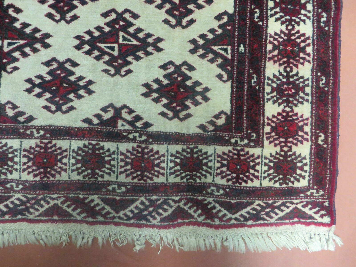 3' X 3' Vintage Handmade Turkoman Bokhara Yamud Wool Rug Nice - Jewel Rugs, view 9