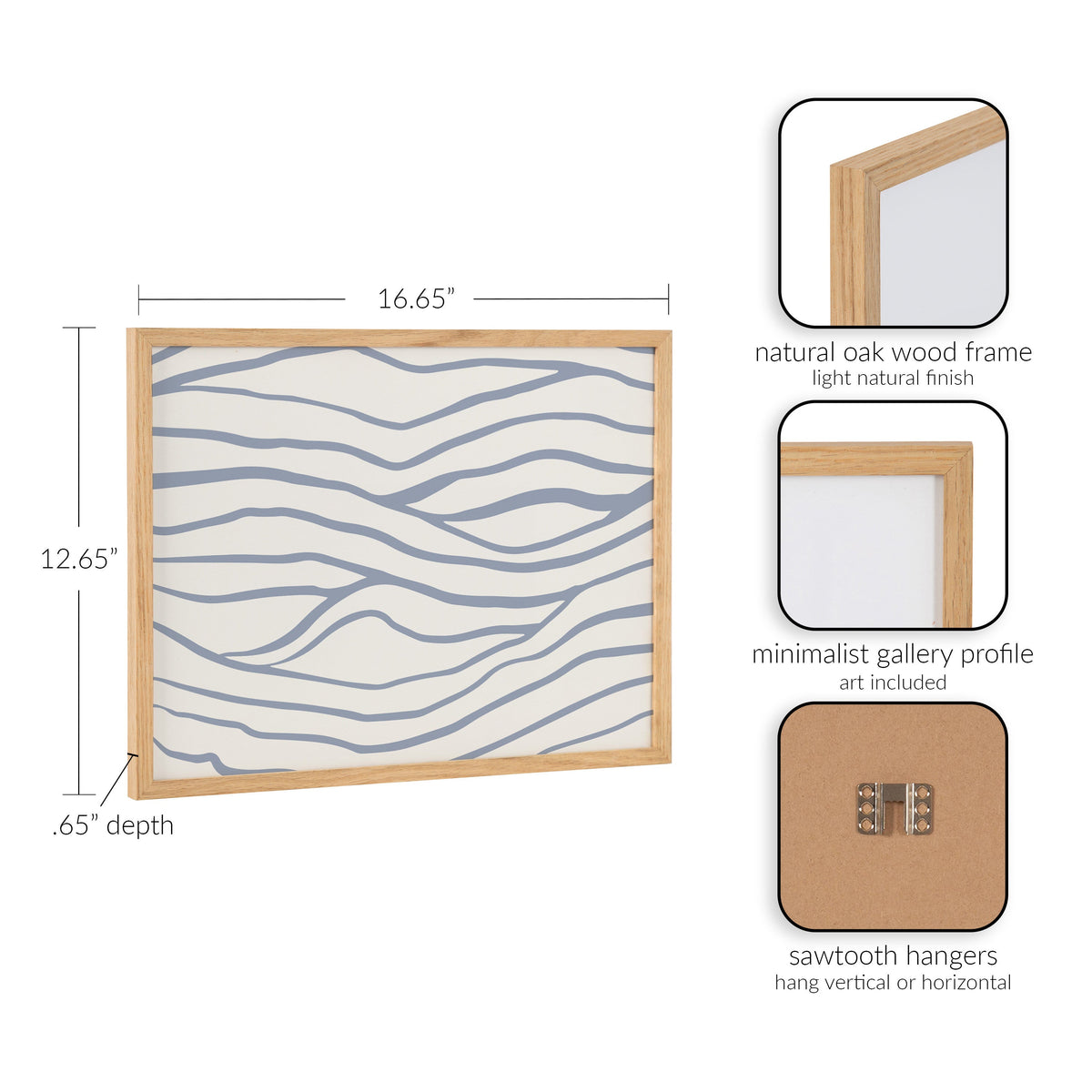 Gallery Simple Elegant Coastal Waves Print by The Creative Bunch Studio