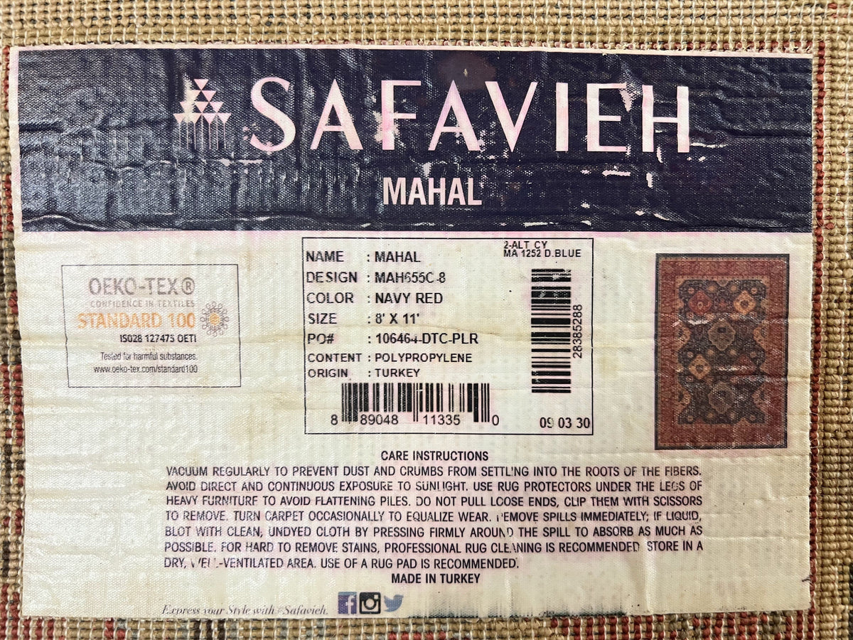Safavieh Rug 8x11, Mahal Persian Carpet, Navy Red - Jewel Rugs, view 11