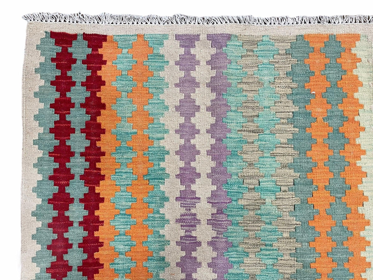 Colorful Kilim Rug 6x8 Multicolor Turkish Kilim Rug 6 x 8 Flat Weave Kilim Playful Anatolian Kilim Wool Kilim New Rug - Jewel Rugs, view 6