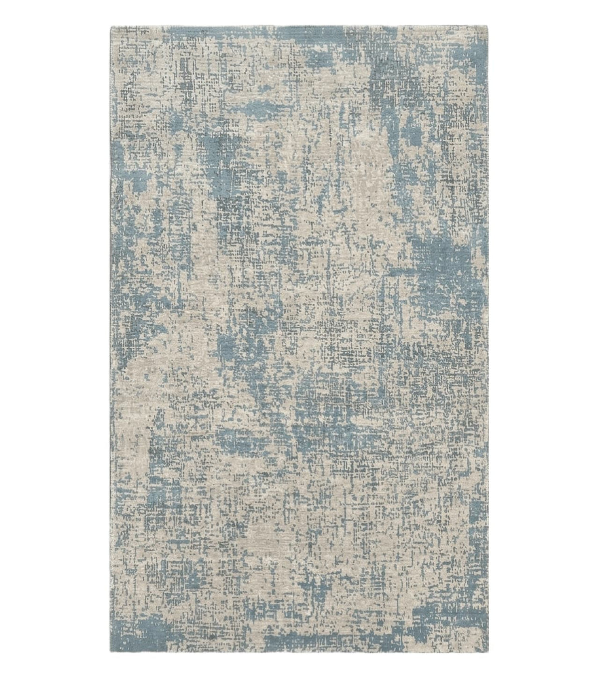 Modern Tibetan Rug 5x8 ft Light Blue and Gray Carpet, Contemporary Wool Rug, Handmade Nepali Rug, Raised Pattern, Tibet Area Rug, Nepal Rug - Jewel Rugs