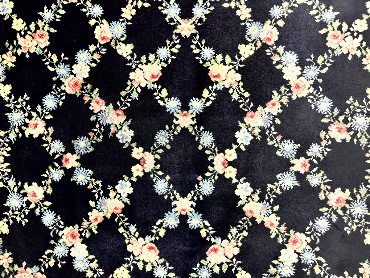 Karastan Rug 8.8 x 12, Garden of Eden #509/1270, Ebony Trellis, Vintage Discontinued Wool Pile Karastan Carpet - Jewel Rugs, view 5