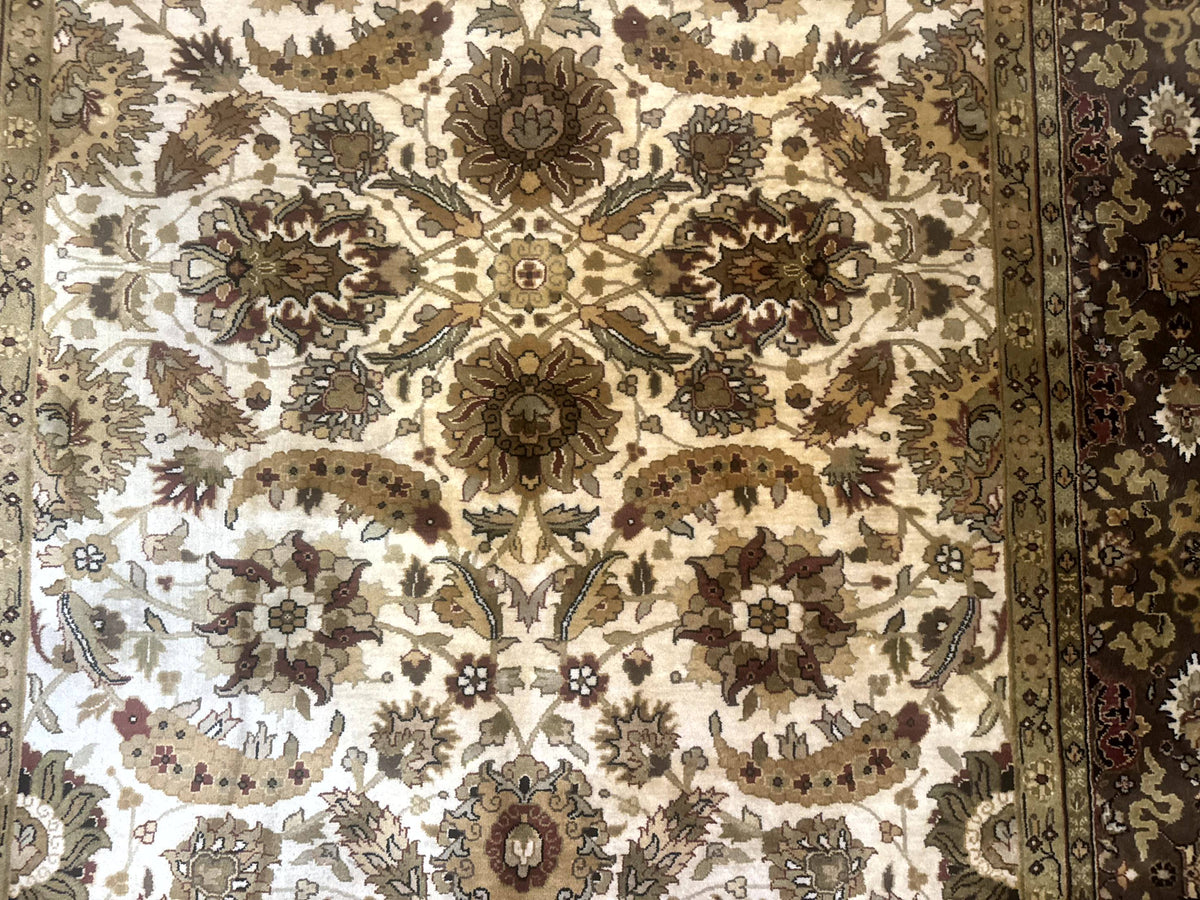 Indo Persian Mahal Rug 8x10, Floral Traditional Wool Oriental Carpet - Jewel Rugs, view 5