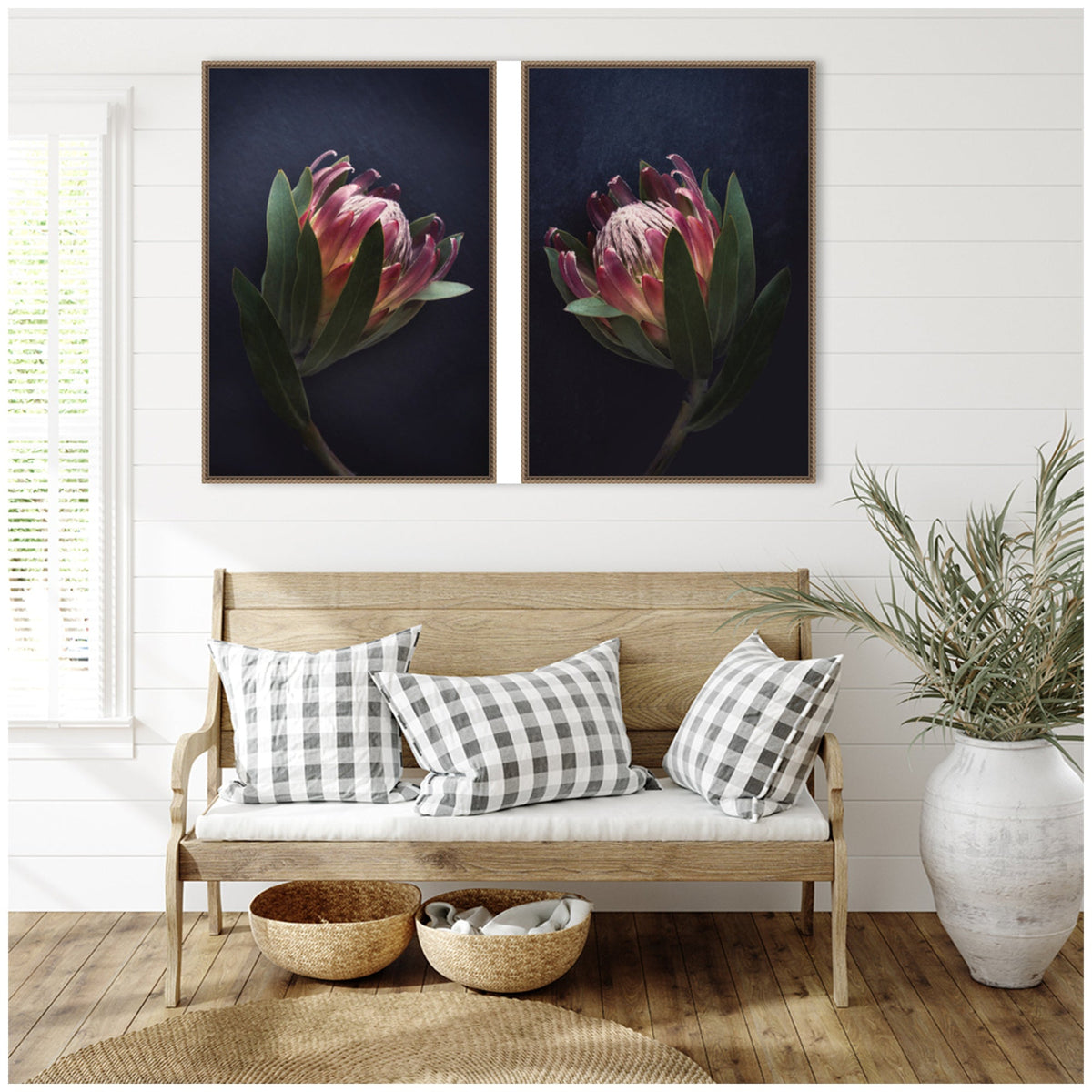 Moody ProteaNo. 1 & No. 2 2 Piece Framed Canvas Wall Art Set by Emiko and Mark Franzen F2 Images