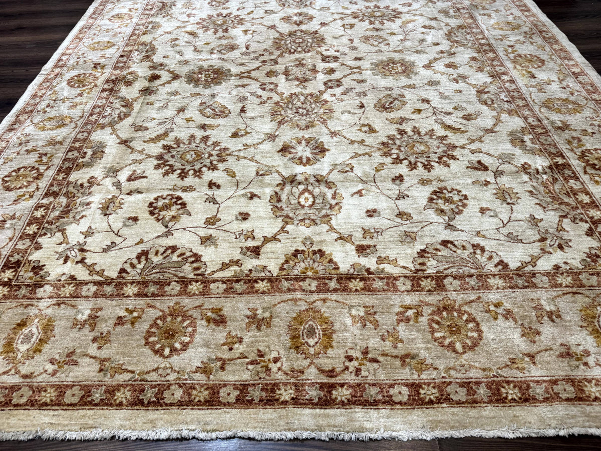 Pakistani Peshawar Rug 8x10, Pak Persian Traditional Oriental Carpet, Handmade, Wool, Allover Pattern - Jewel Rugs, view 6