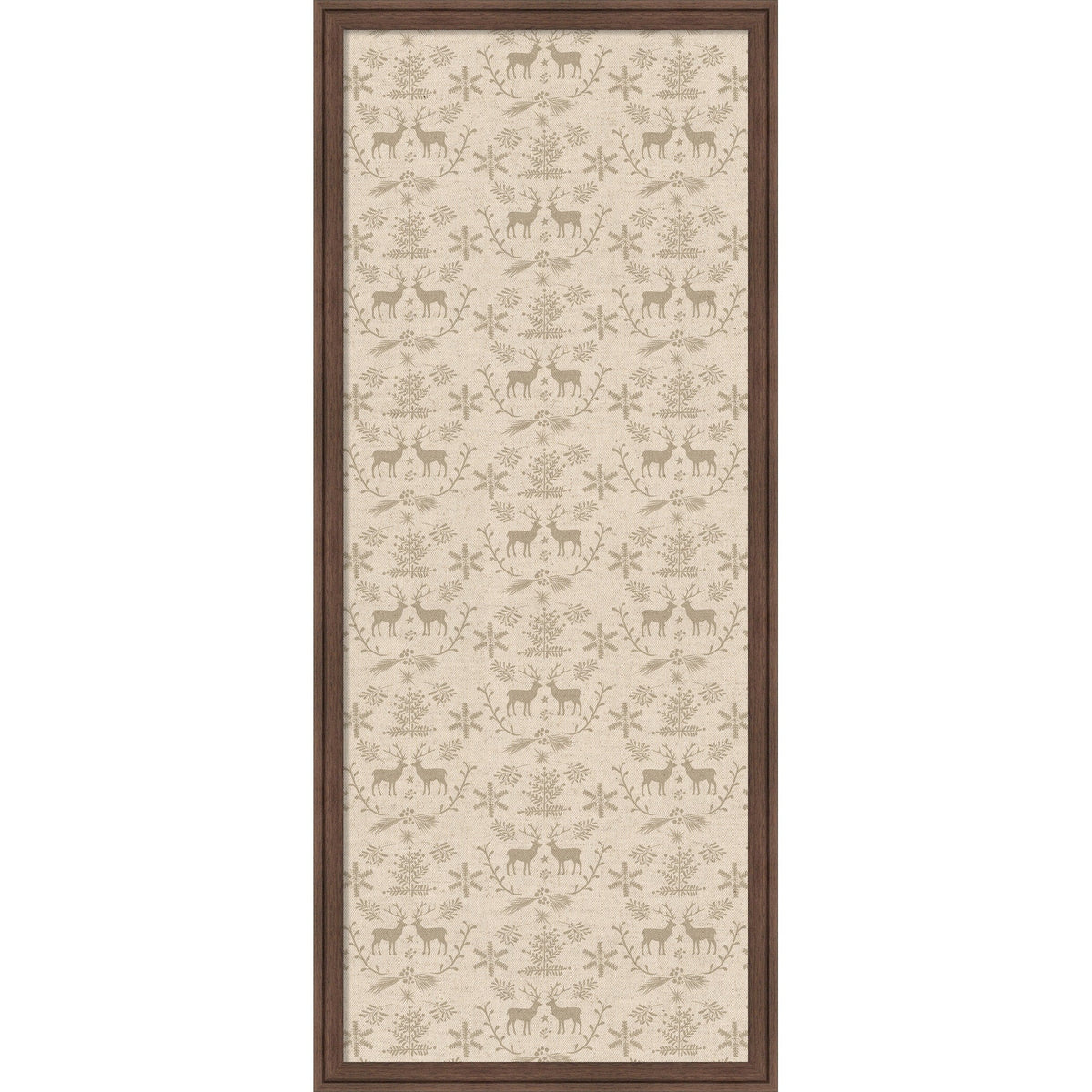 Framed Fabric Pinboard Reindeer Linen Printed Bulletin Board