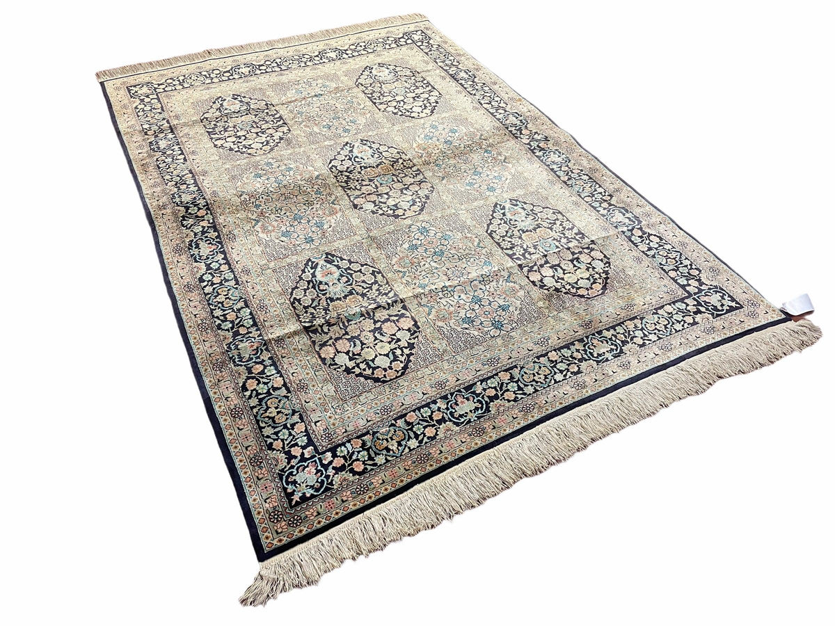 4' X 6' Vintage Fine Hand Made Turkish Oriental Silk Rug 400 KPSI Wow - Jewel Rugs, view 3