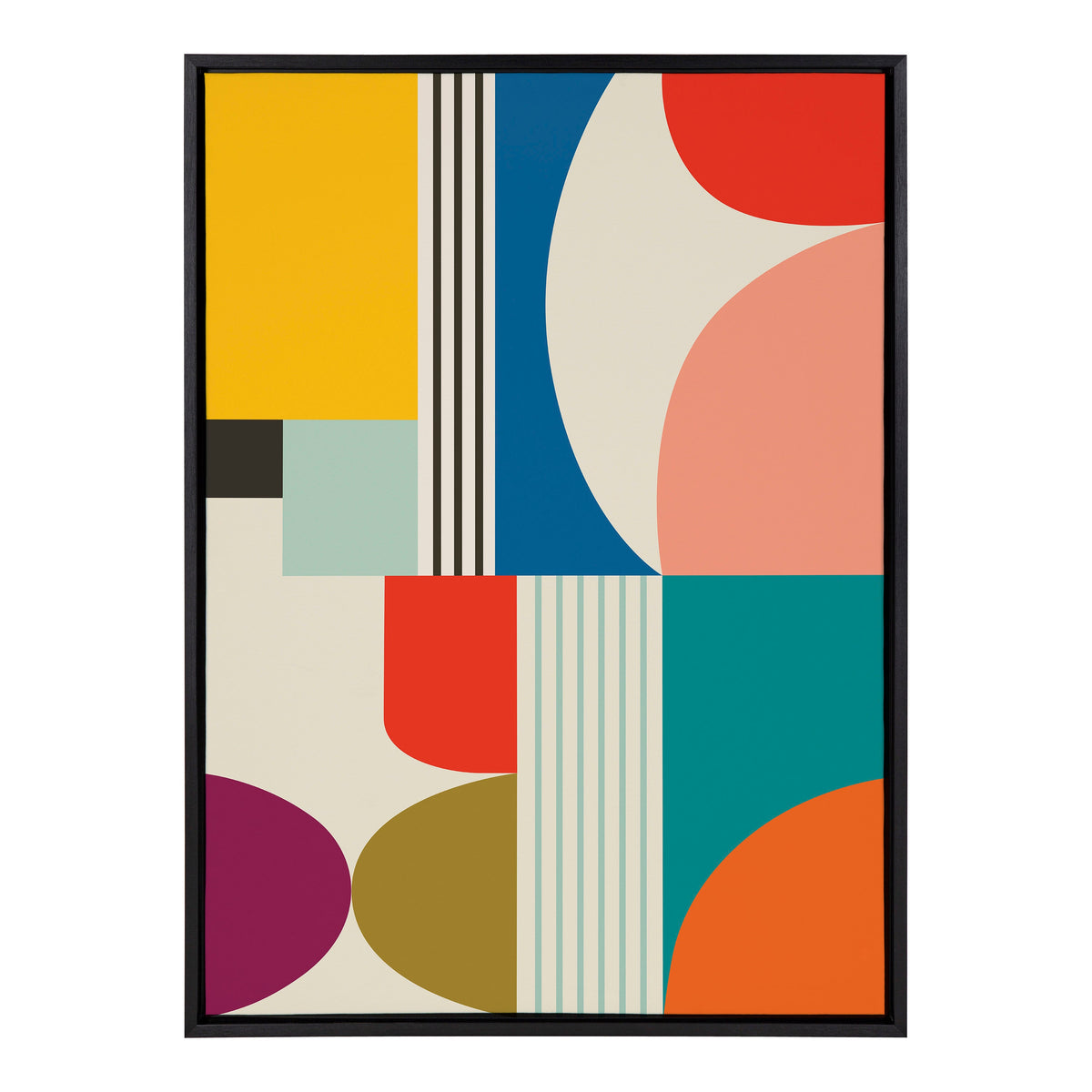 Sylvie Mid Century Modern Pattern Framed Canvas by Rachel Lee of My Dream Wall