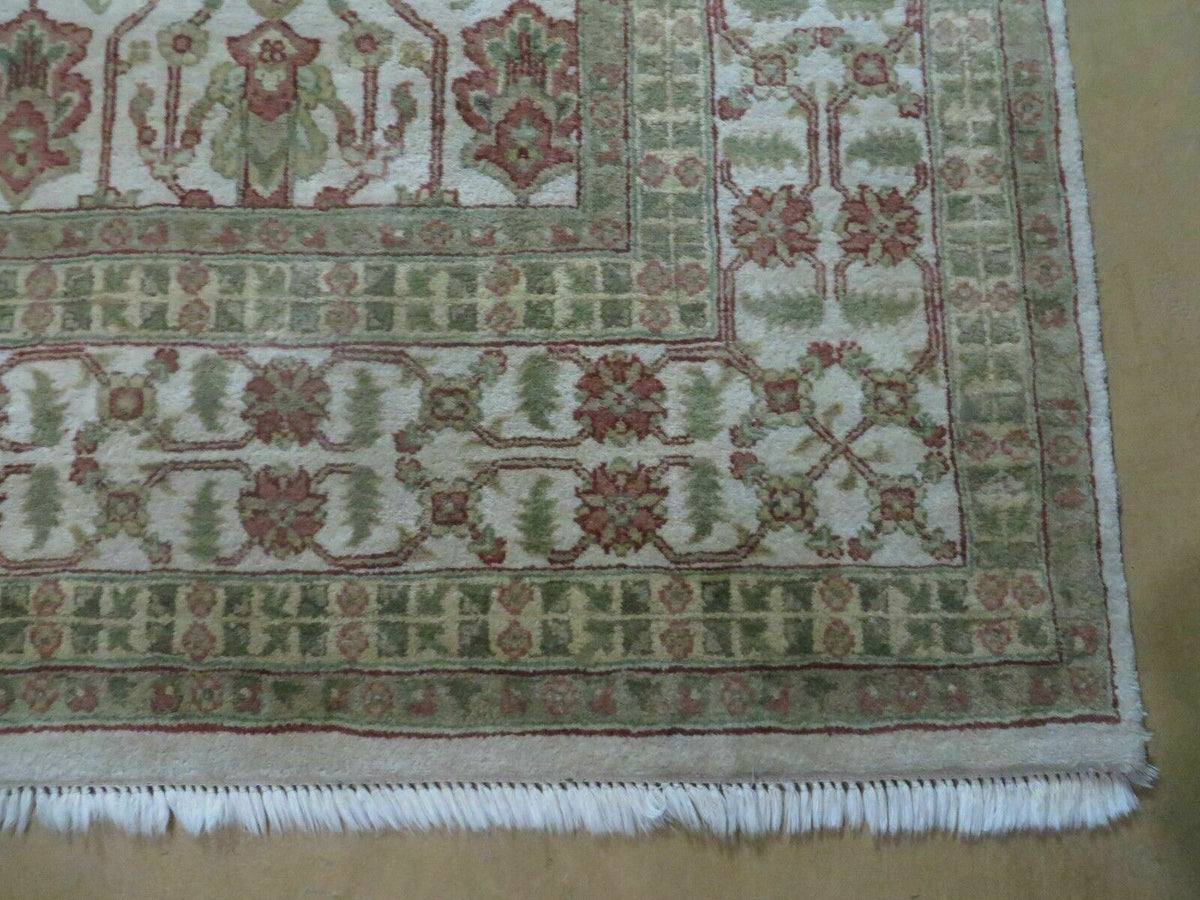 8' 5" X 12' Handmade India Agra Floral Oriental Wool Rug Tea Washed Carpet Nice - Jewel Rugs, view 9