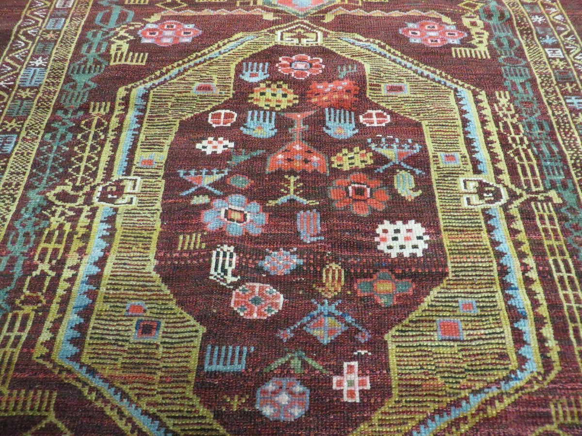 4' X 6' Antique Handmade Caucasian Shirvan Russian Armenian Wool Rug Colorful - Jewel Rugs, view 5