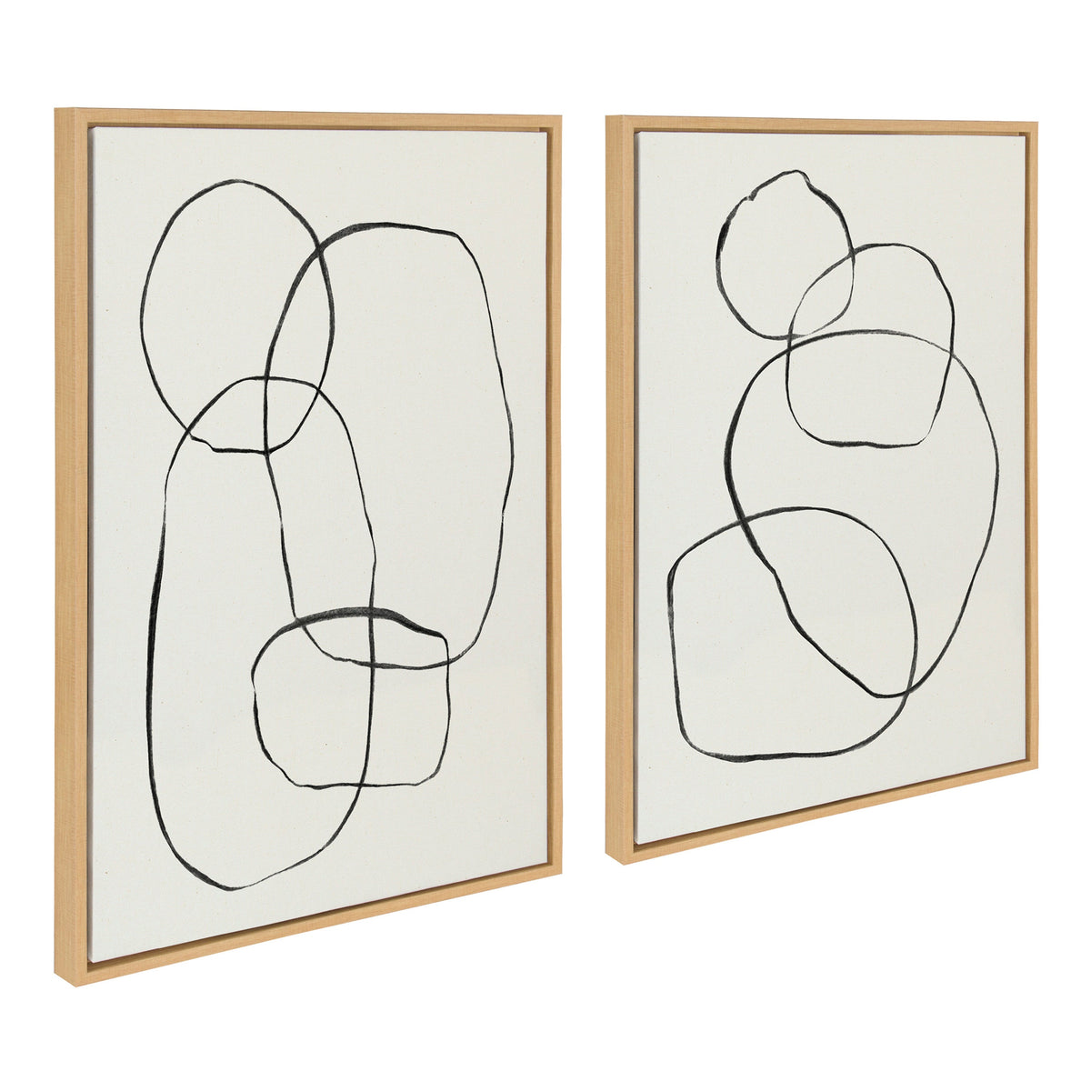 Sylvie Going in Circles Framed Textured Canvas Set by Teju Reval