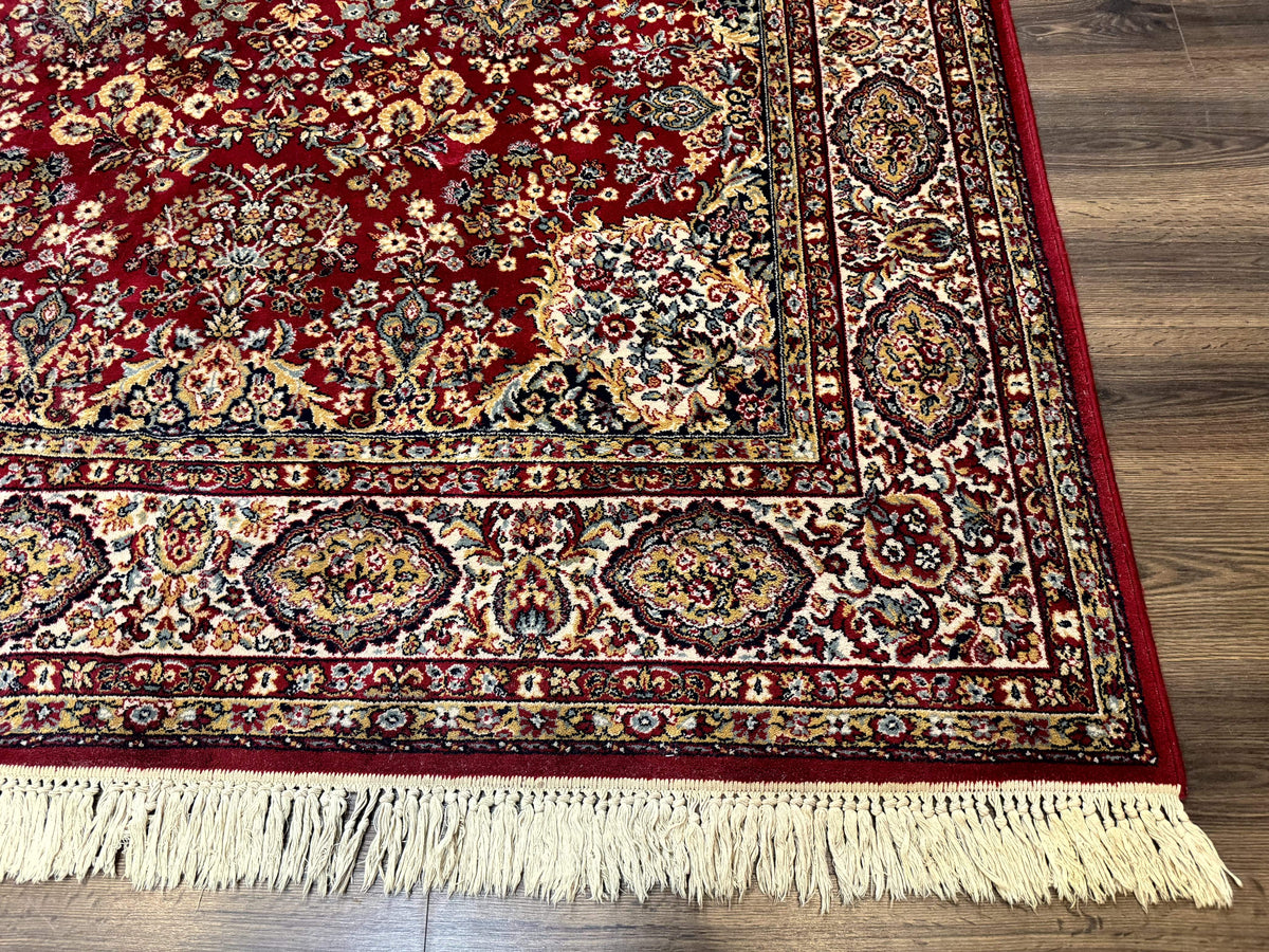 Persian Wool Rug 7x10, Couristan Carpet, Belgium Power Loomed Rug, Red, Floral, Traditional - Jewel Rugs, view 9