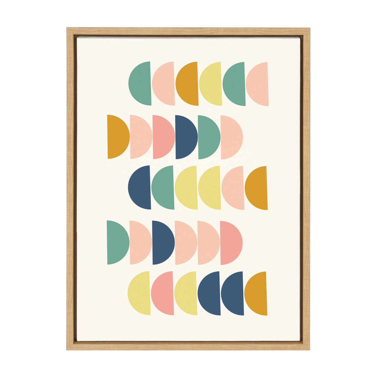 Sylvie Simple Shapes in Soft Colors Framed Canvas by Apricot and Birch