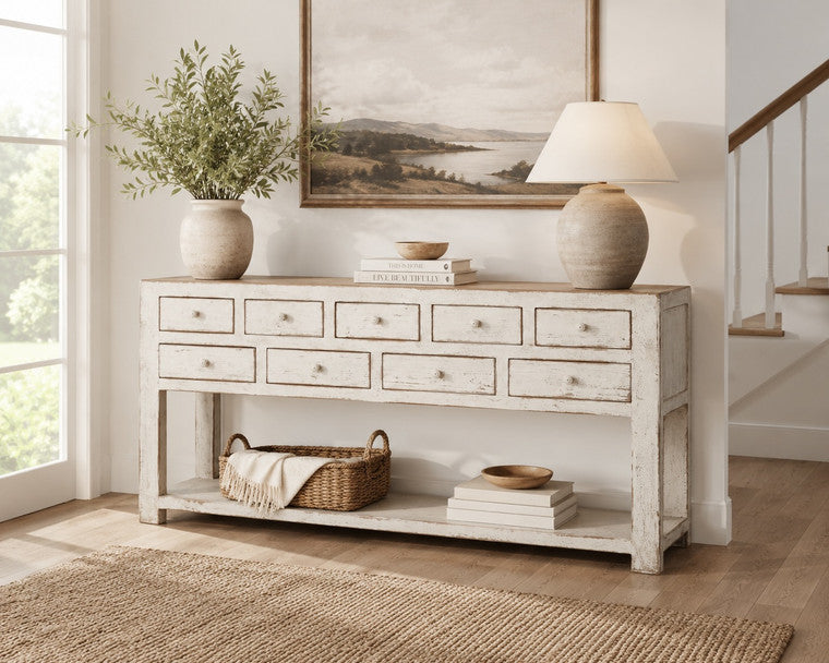 Amalfi Two Tones Sideboard Nine Drawers 75x18x33H image 3