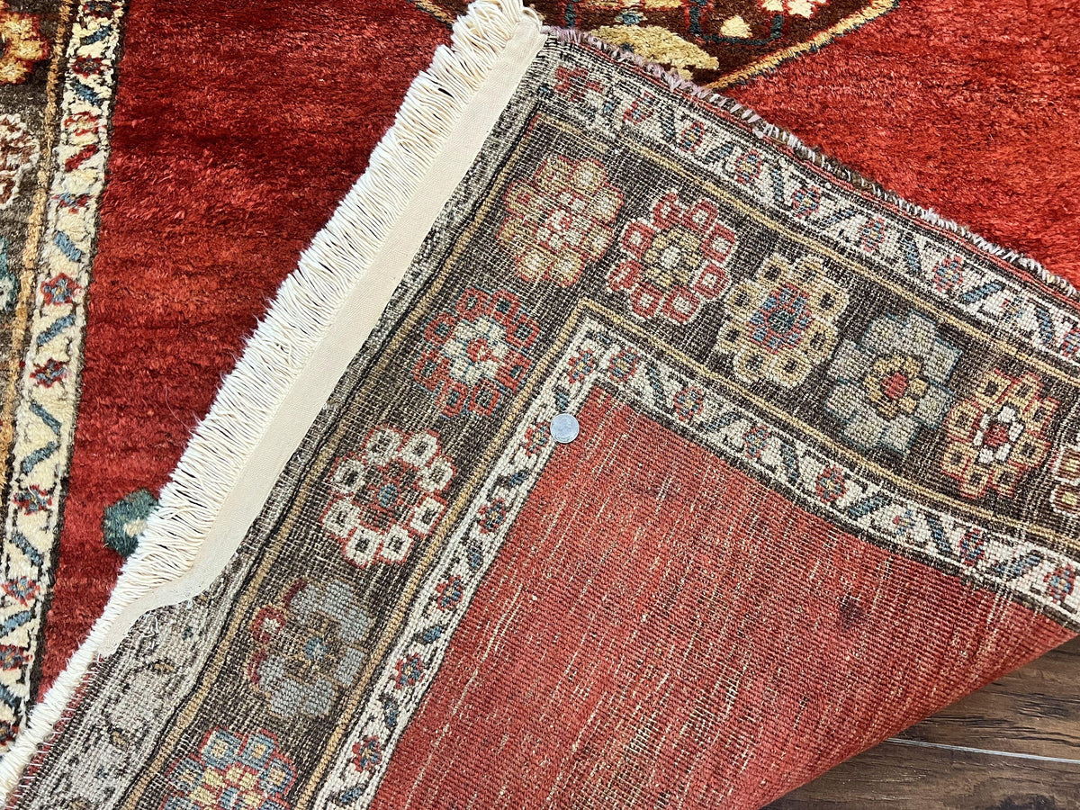 Antique Persian Bidjar Rug 4x8, Triple Medallions, Handmade Oriental Carpet, 1920s Rug, Wool Rug, Red - Jewel Rugs, view 12