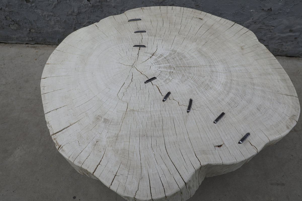 Capri Live Edge Primitive round side table Small (size vary 16-25" wide)