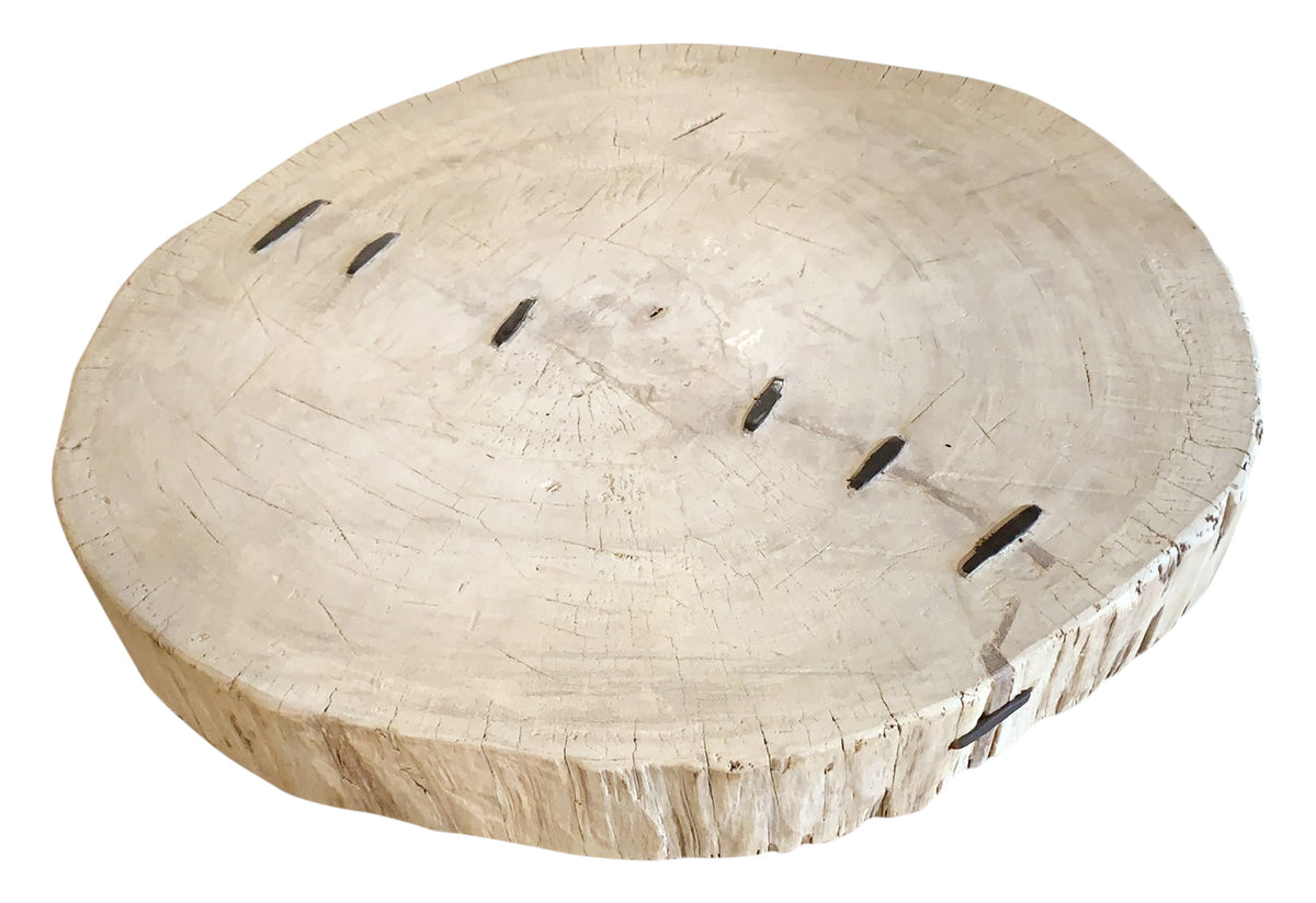 Capri Live Edge Primitive round side table Small (size vary 16-25" wide)