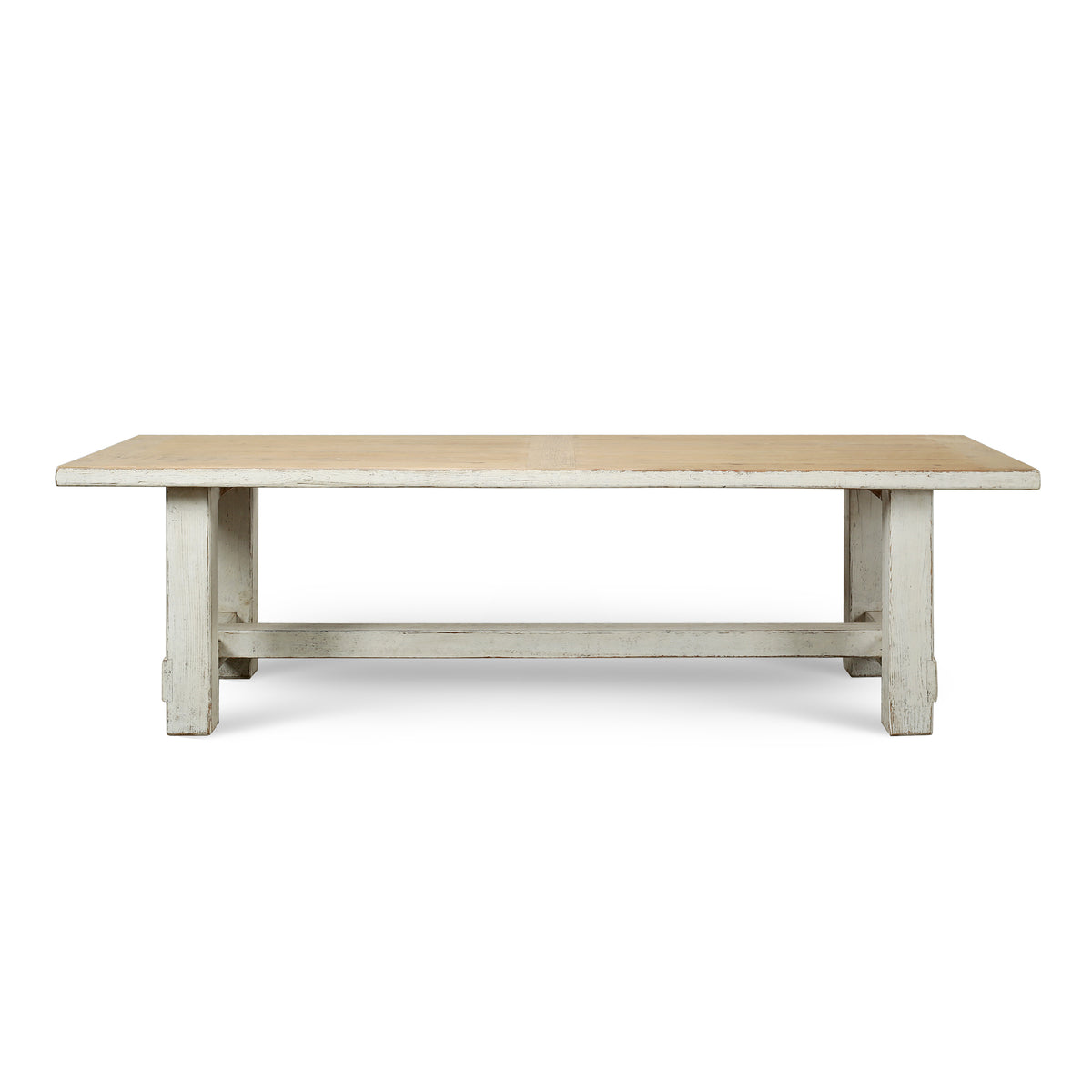 Amalfi Two Tones 9' Long Dining Table Antique off white