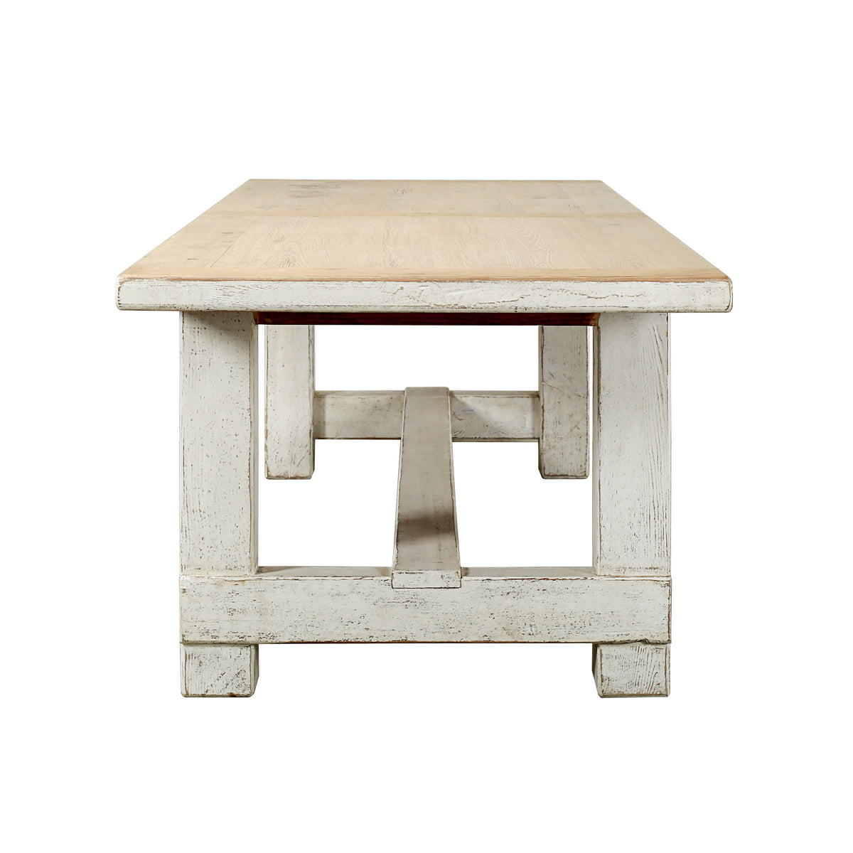 Amalfi Two Tones 9' Long Dining Table Antique off white