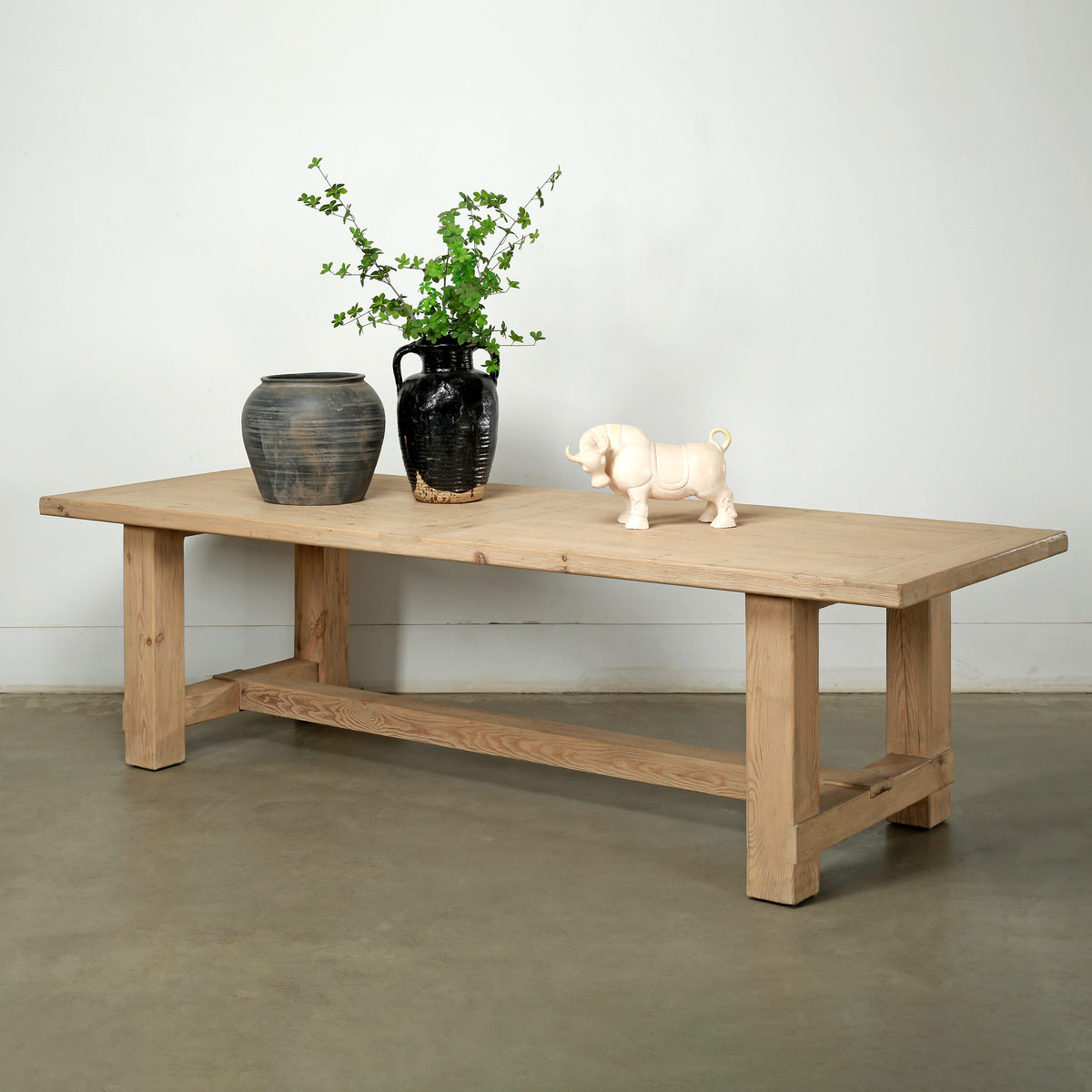 Amalfi 9' Long Dining Table Weathered Natural Pinewood 110x40x31H