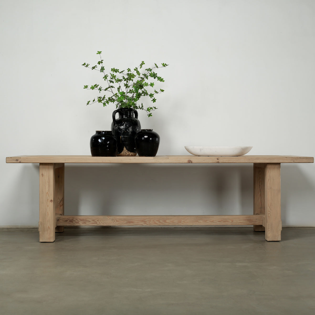 Amalfi 9' Long Dining Table Weathered Natural Pinewood 110x40x31H