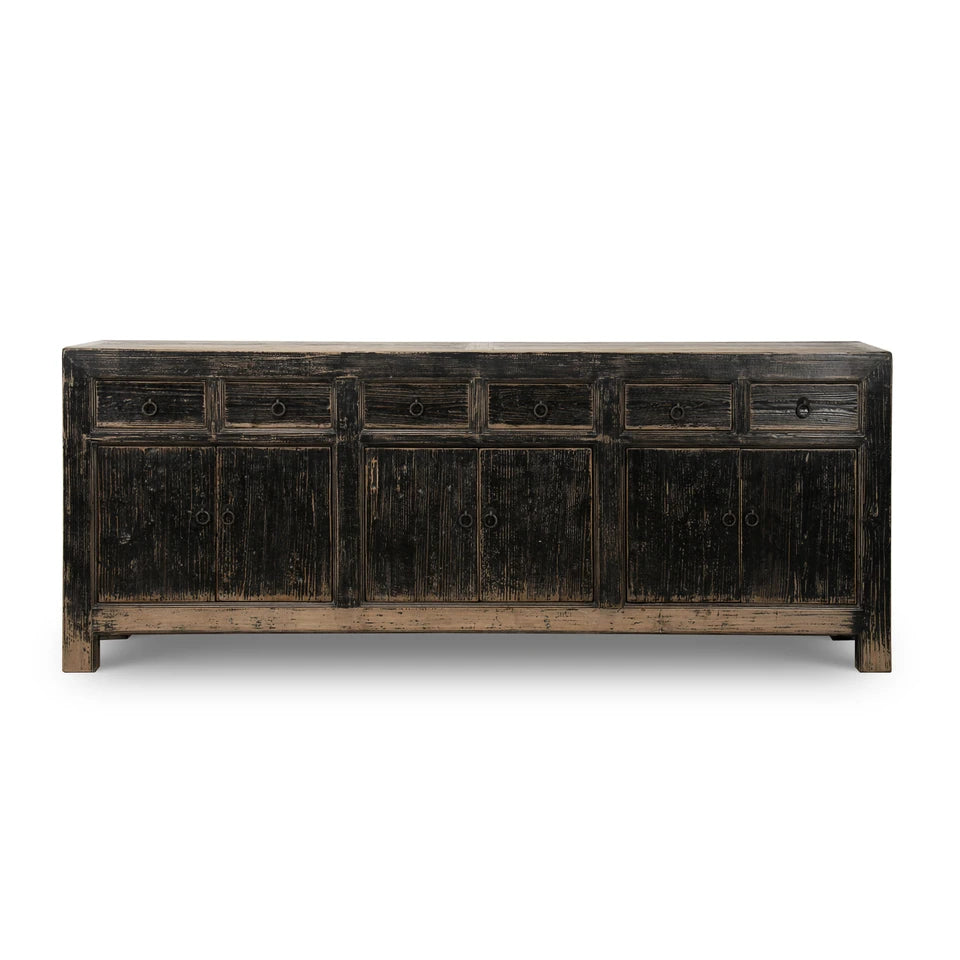 Six Drawer Sideboard | Distressed Natural Reclaimed Wood